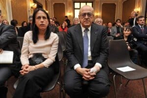 Nell'immagine Azzurra Caltagirone, ad de "Il Messaggero" e vicepresidente di Caltagirone Editore con Francesco Gaetano Caltagirone